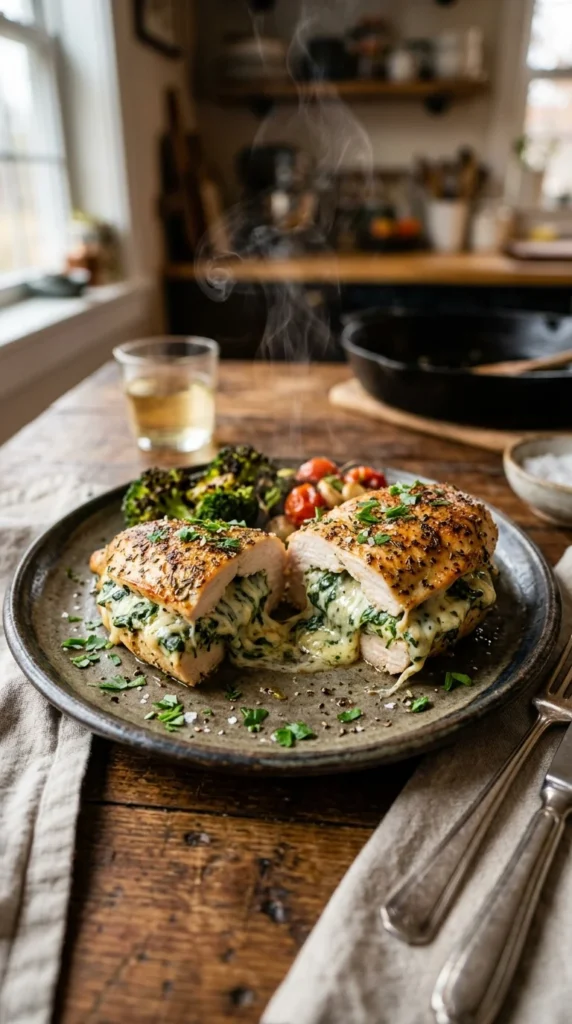 Low Carb Stuffed Chicken Breast (Spinach & Cheese)