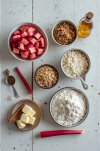 Simple Rhubarb Crumble Recipe ingredirnts