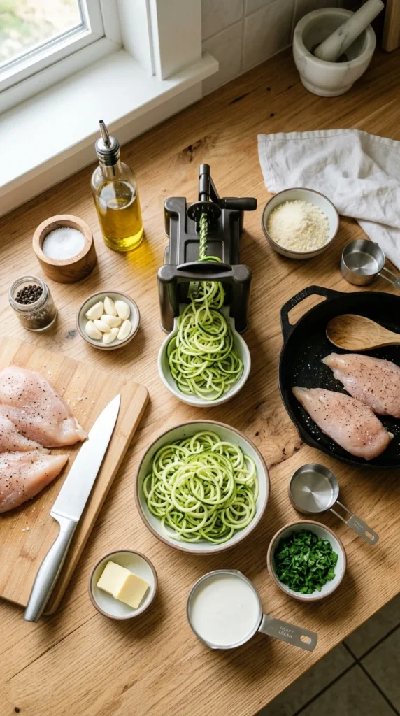 Zucchini Noodle Chicken Alfredo Recipe