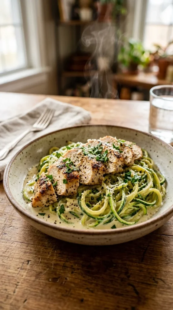 Zucchini Noodle Chicken Alfredo Recipe