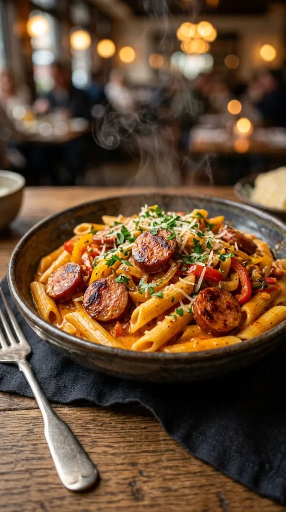 Cajun Sausage Pasta with a Creamy Kick
