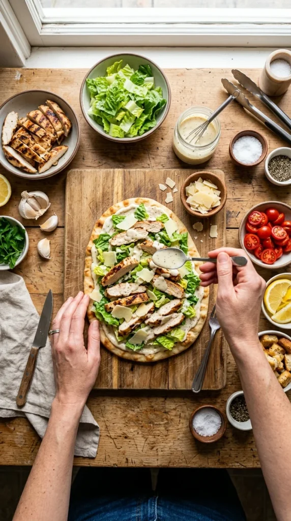 Chicken Caesar Flatbread