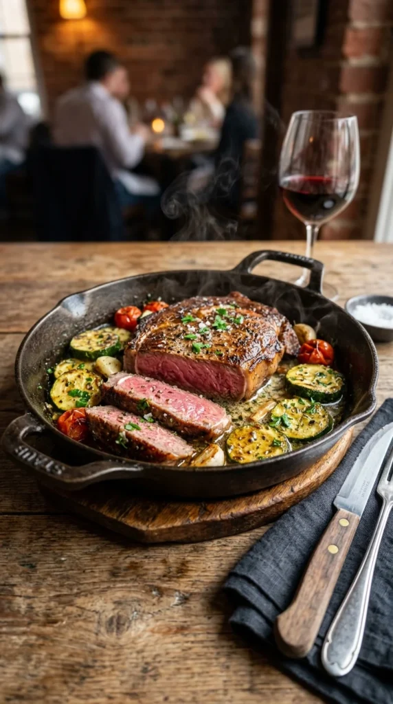 Garlic Butter Steak with Zucchini 