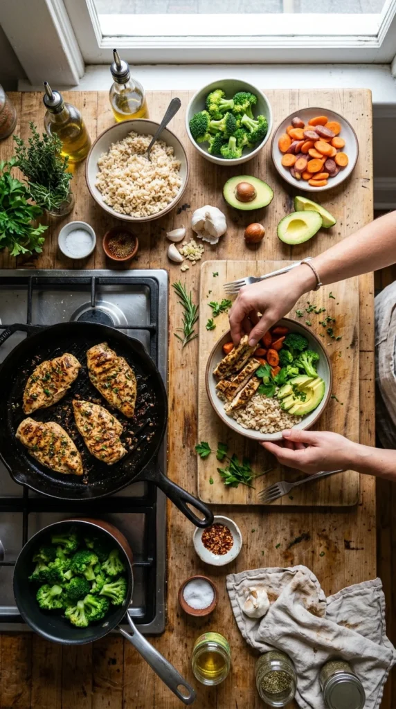 Grilled Chicken Broccoli Bowl