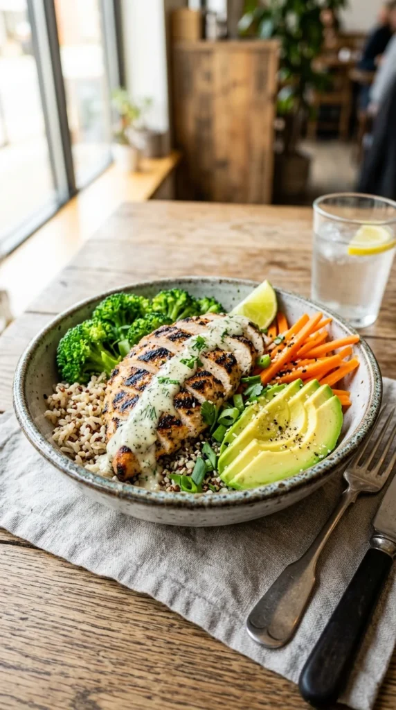 Grilled Chicken Broccoli Bowl