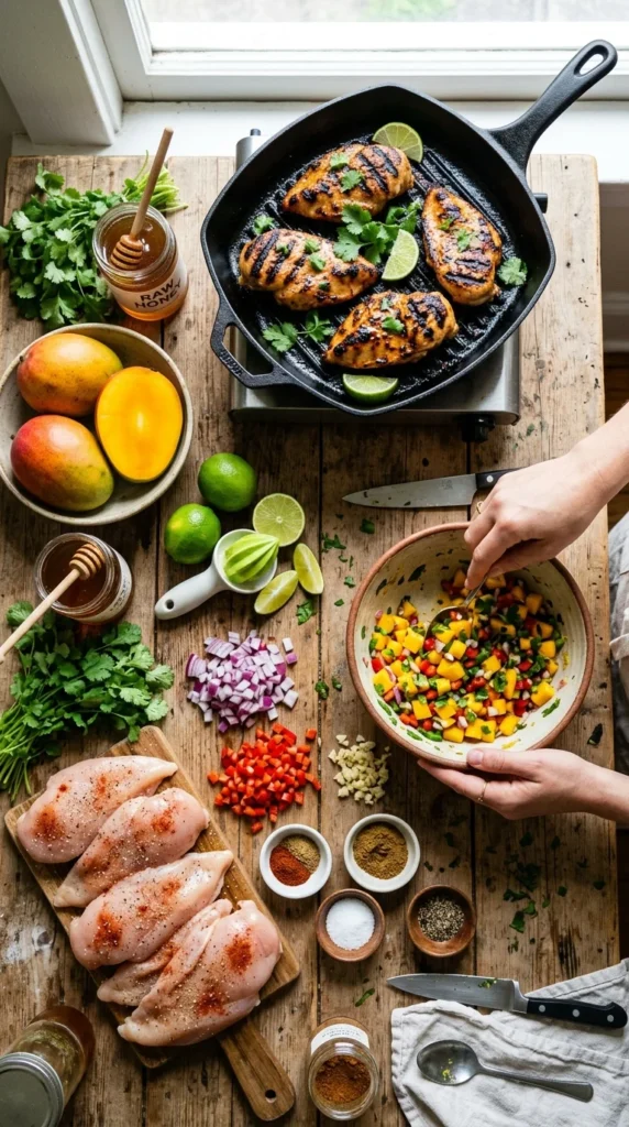 Honey Lime Chicken with Mango Salsa 1