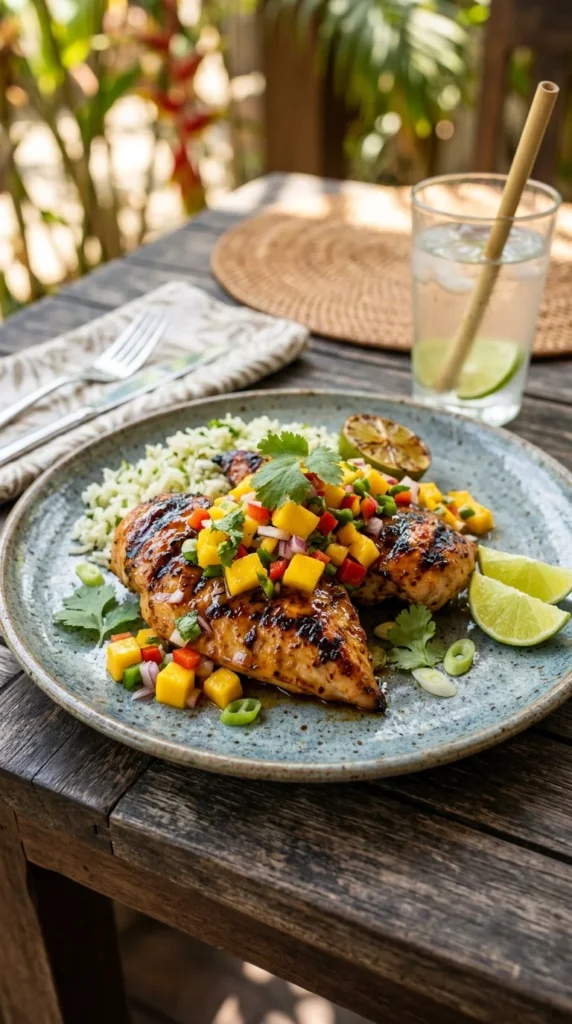 Honey Lime Chicken with Mango Salsa 1