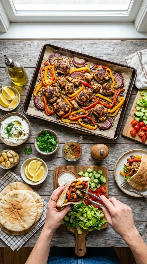 Sheet Pan Chicken Pitas
