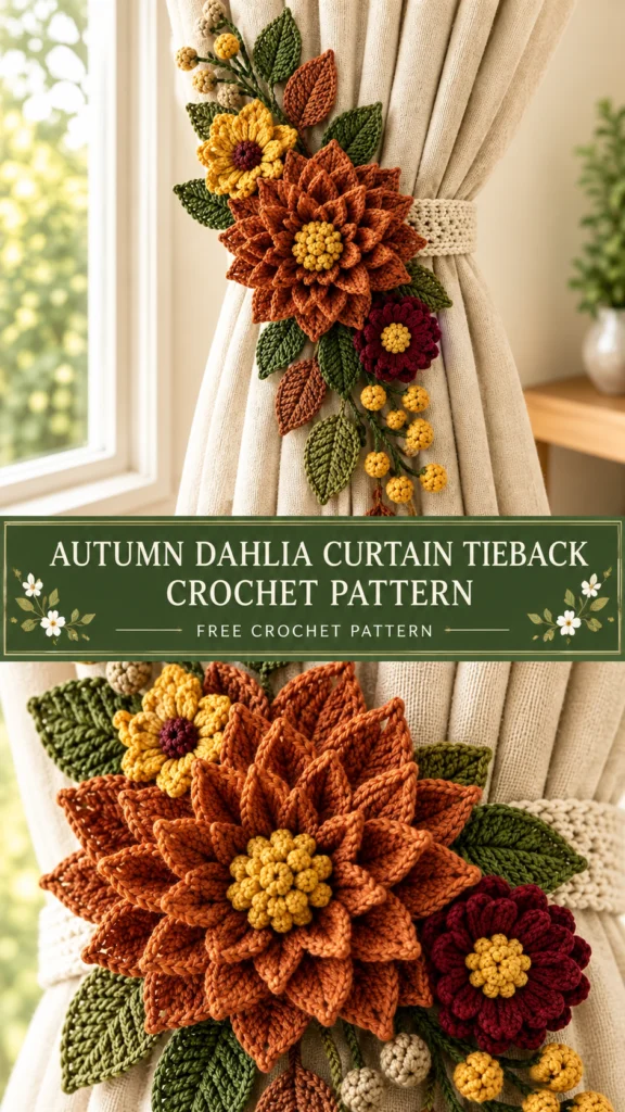 Autumn Dahlia Curtain Tieback