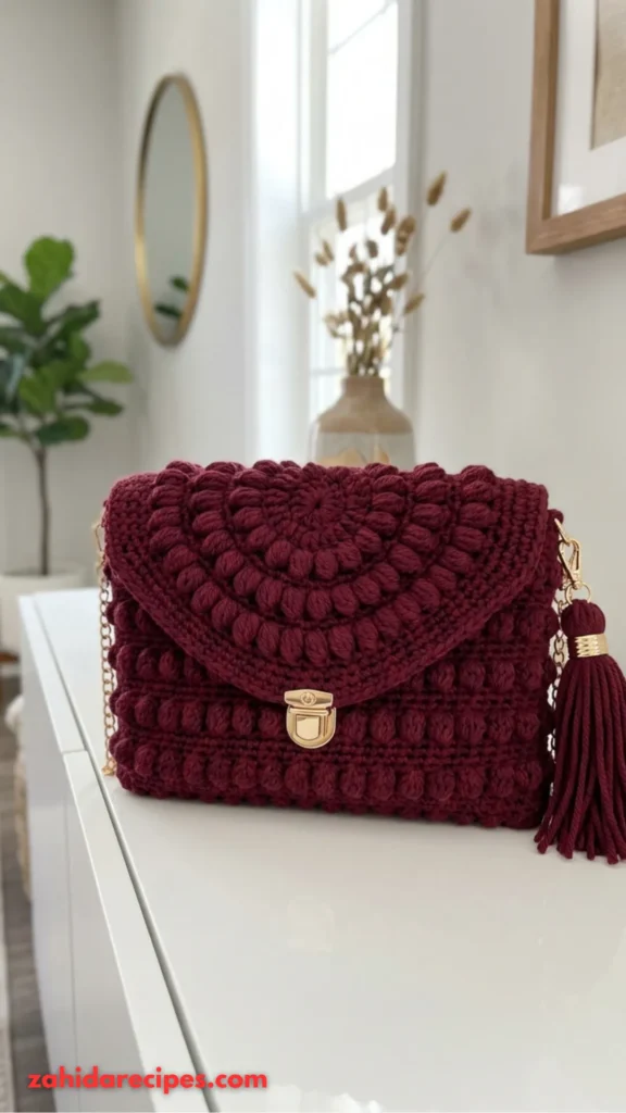 Burgundy Wine Bobble Spiral Clutch