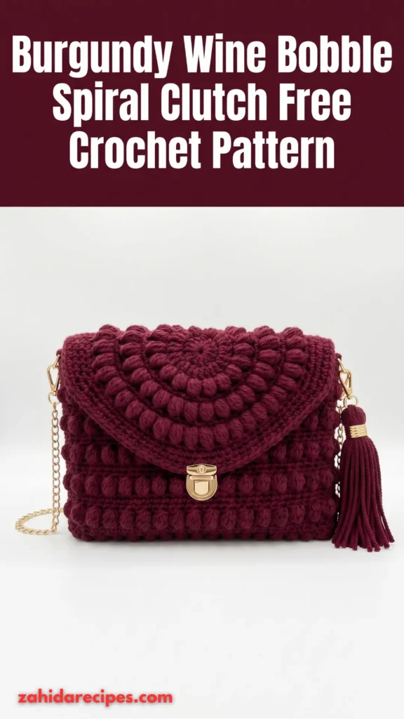Burgundy Wine Bobble Spiral Clutch