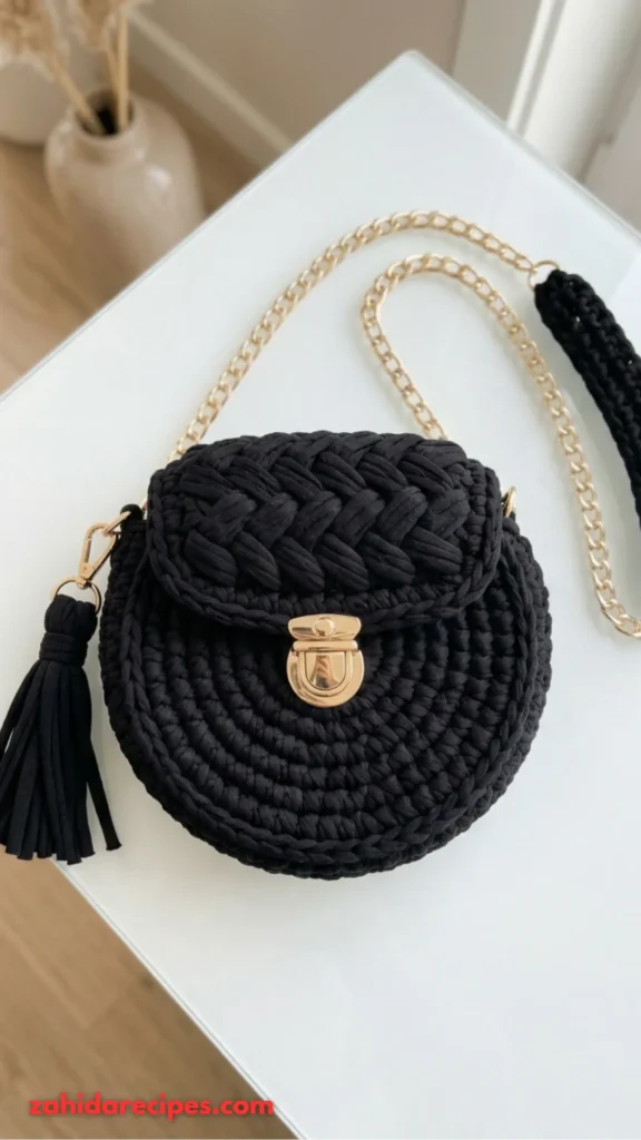 Classic Black Round Evening Bag