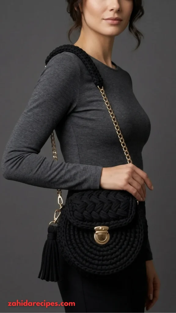 Classic Black Round Evening Bag