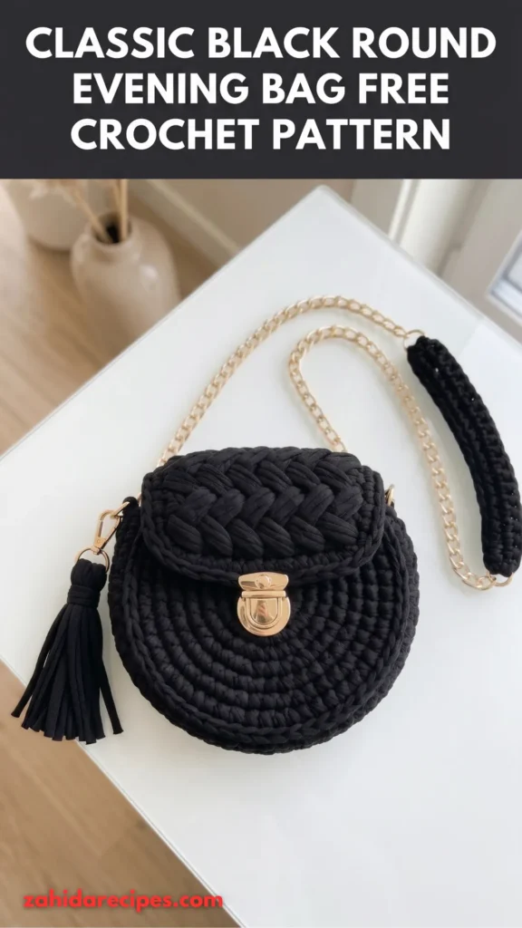 Classic Black Round Evening Bag