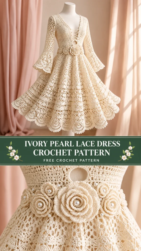 Ivory Pearl Lace Dress