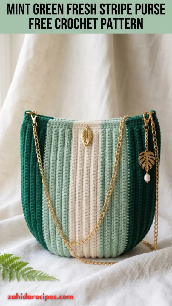 Mint Green Fresh Stripe Purse