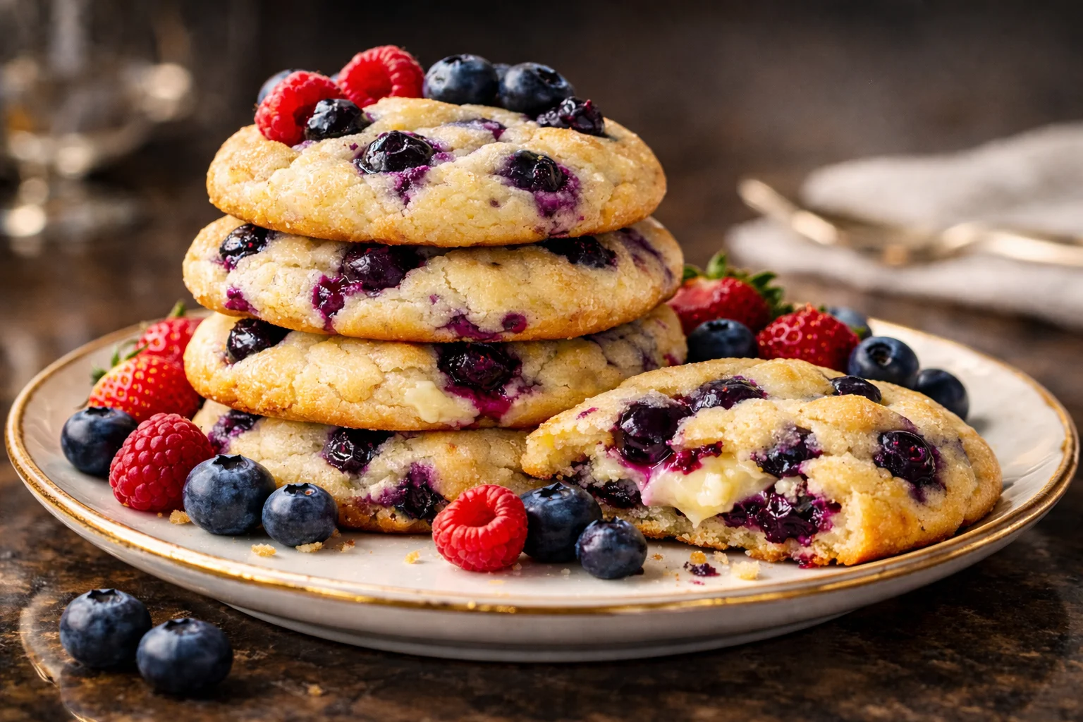 Easy Blueberry Cheesecake Cookies Recipe
