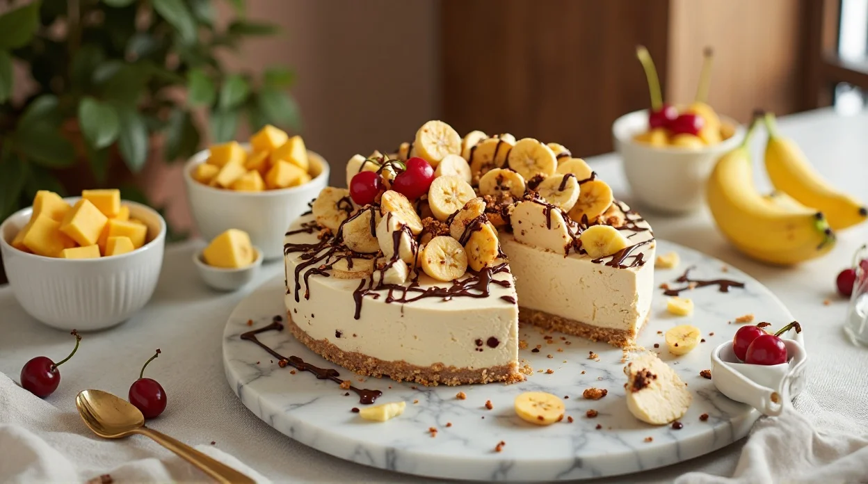 No-Bake Banana Split Cheesecake Recipe