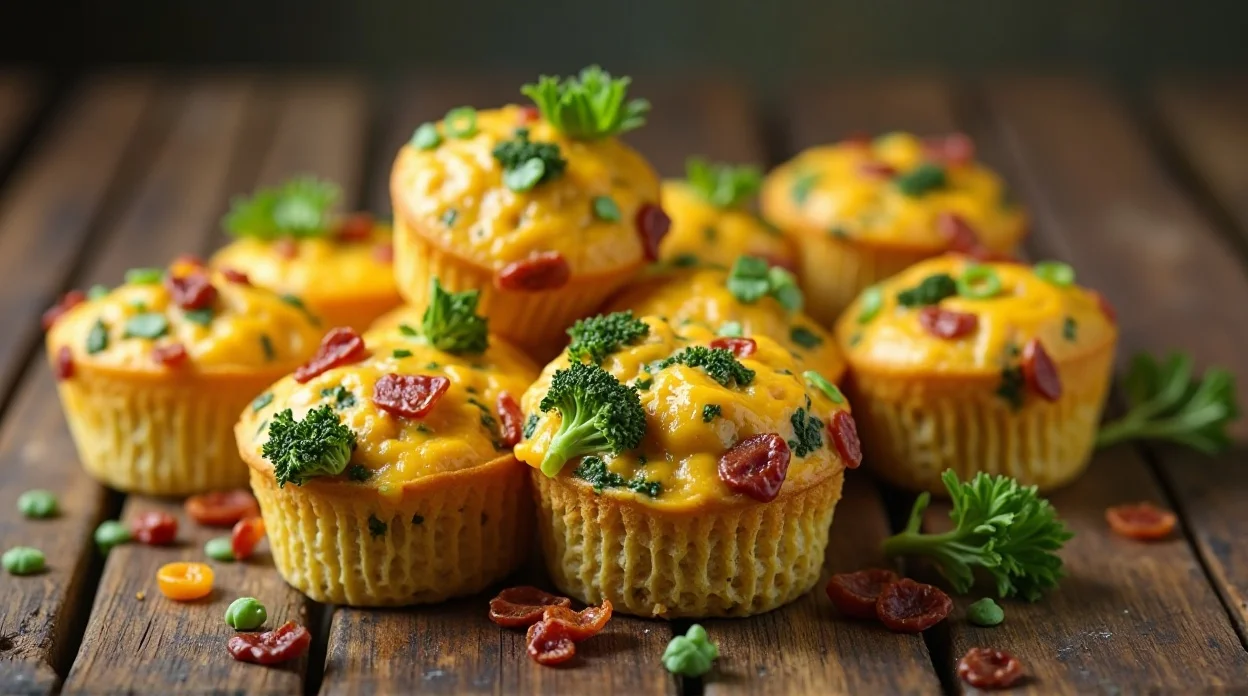 Cheesy Broccoli Bacon Egg Muffins