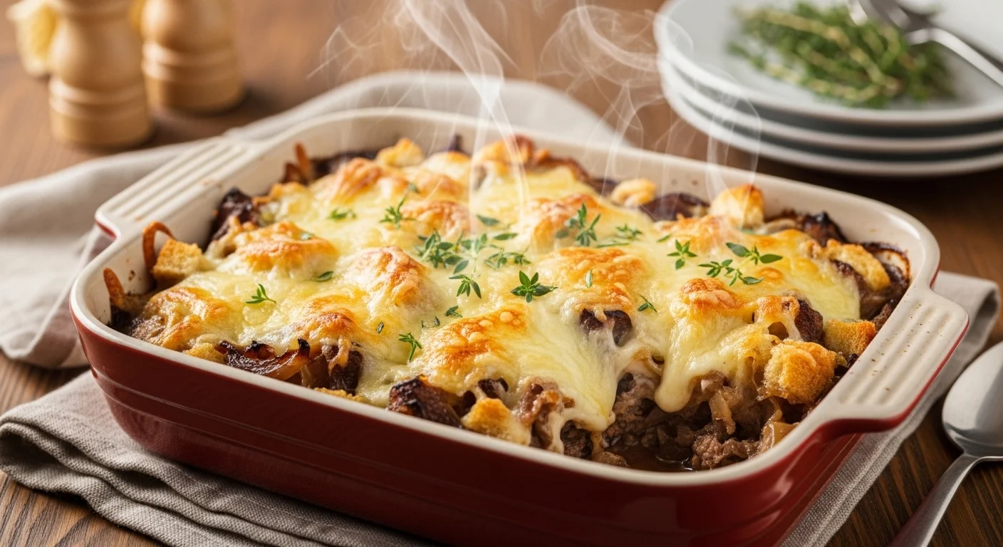 Cheesy French Onion Beef Casserole