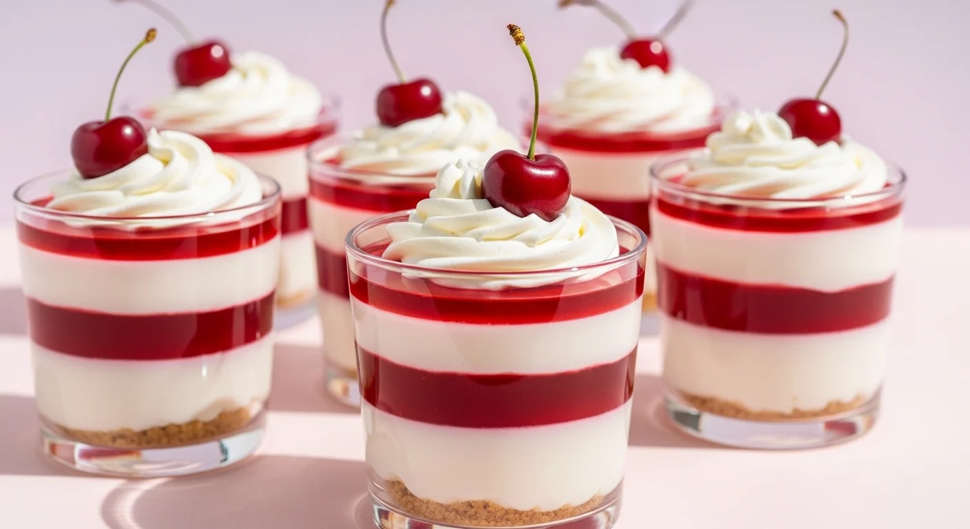 Cherry Jello Cream Cups Recipe