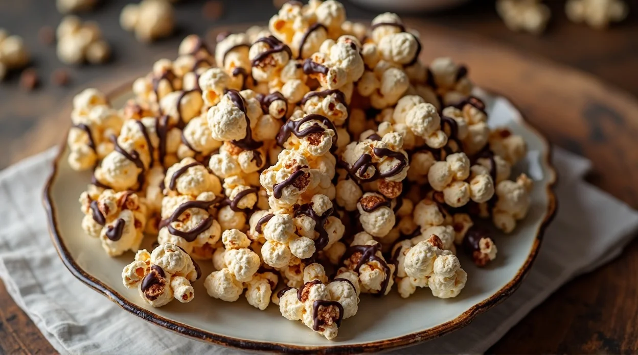 Chocolate Drizzled Popcorn