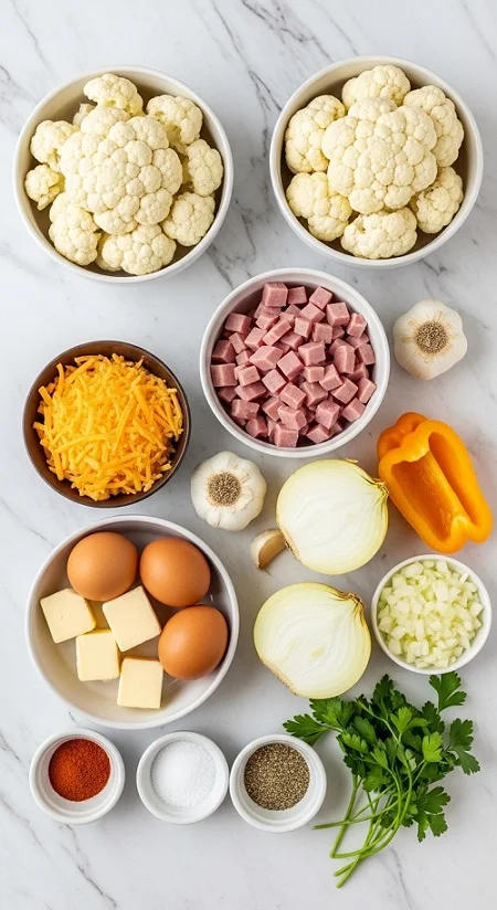 Ham Cheese Cauliflower Hash Recipe