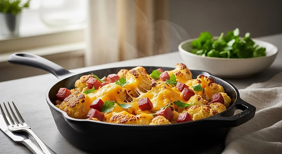 Ham Cheese Cauliflower Hash Recipe