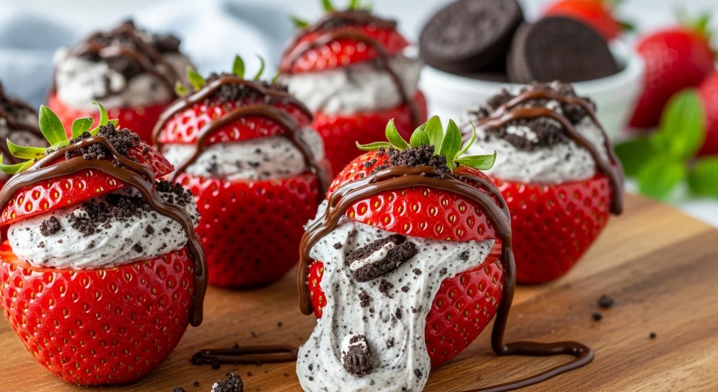Oreo Cheesecake Stuffed Strawberries