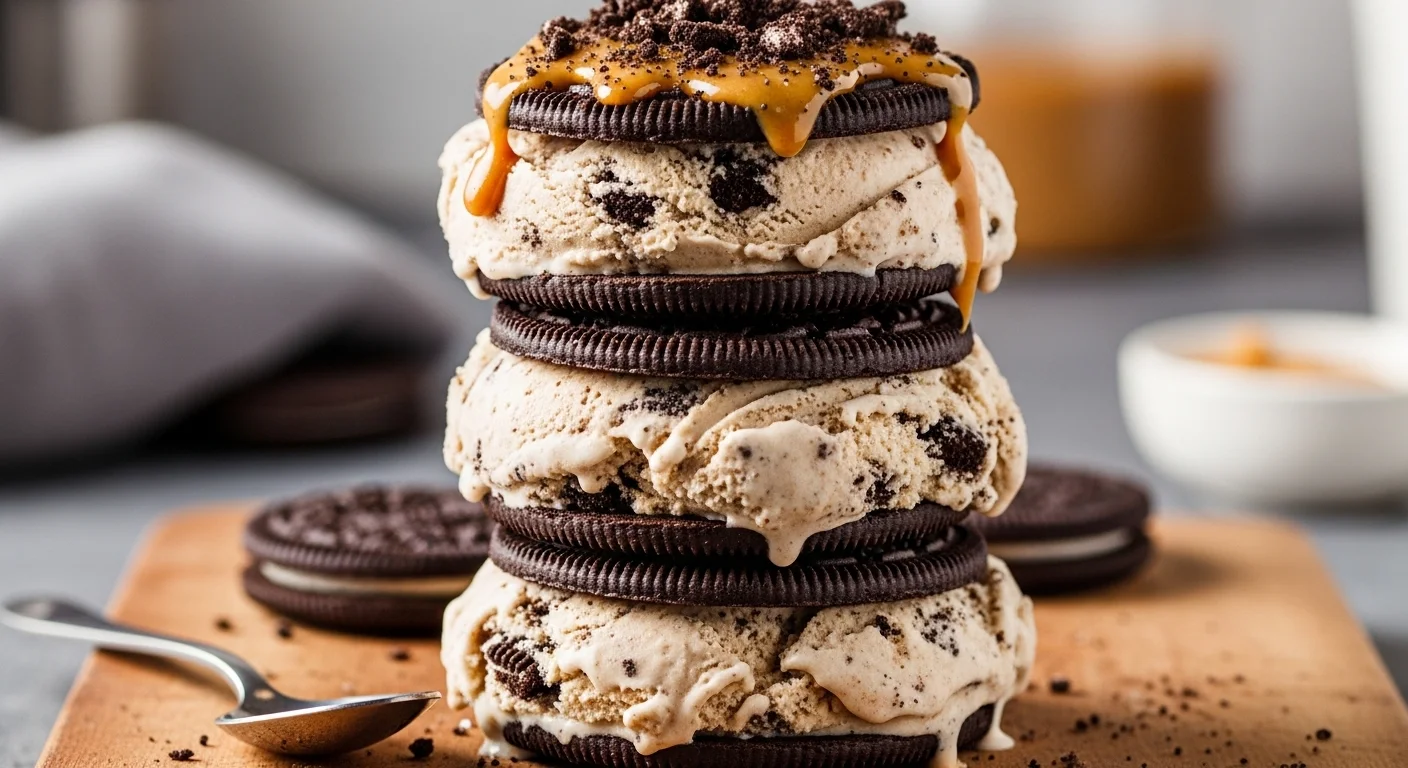 Peanut Butter Oreo Ice Cream Sandwiches