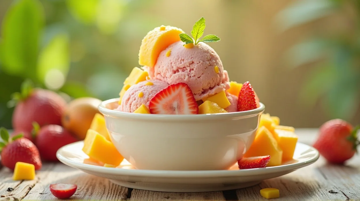 Strawberry Mango Ice Cream Recipe