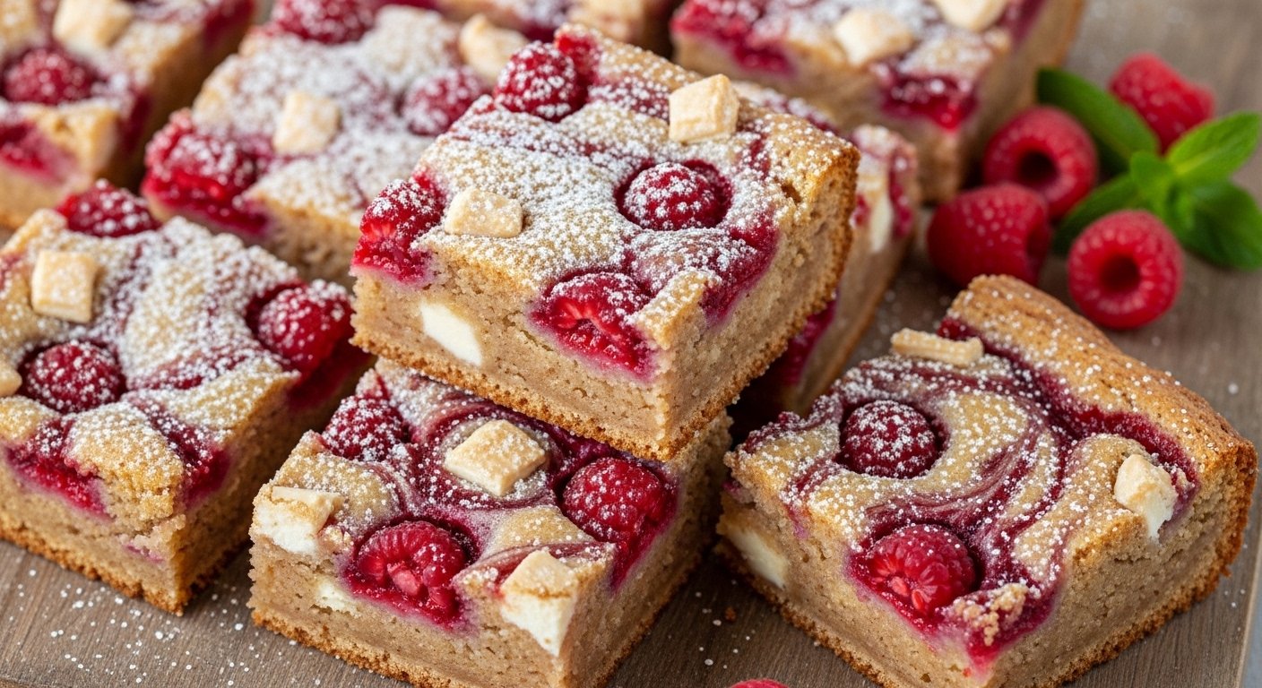 White Chocolate Raspberry Blondies