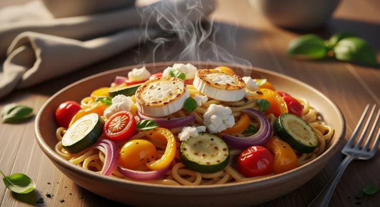Roasted Vegetable Goat Cheese Pasta