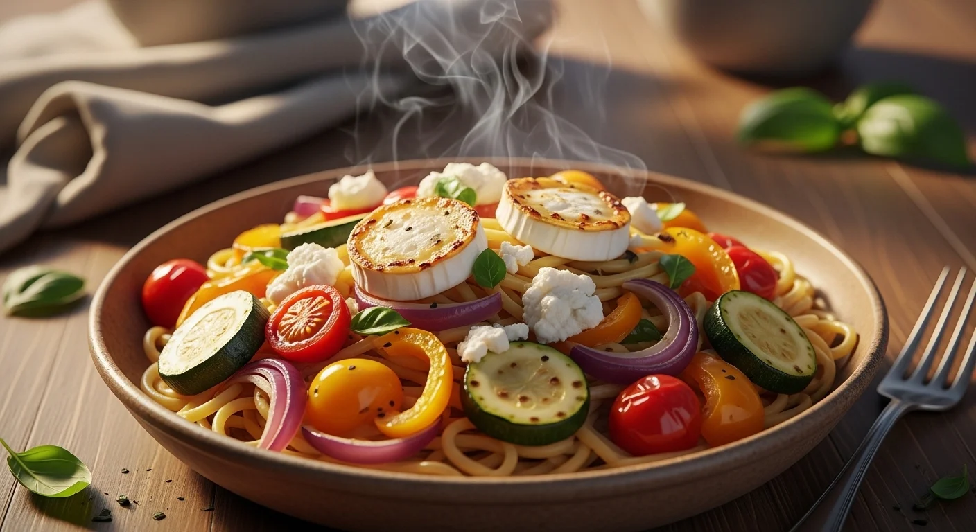 Roasted Vegetable Goat Cheese Pasta