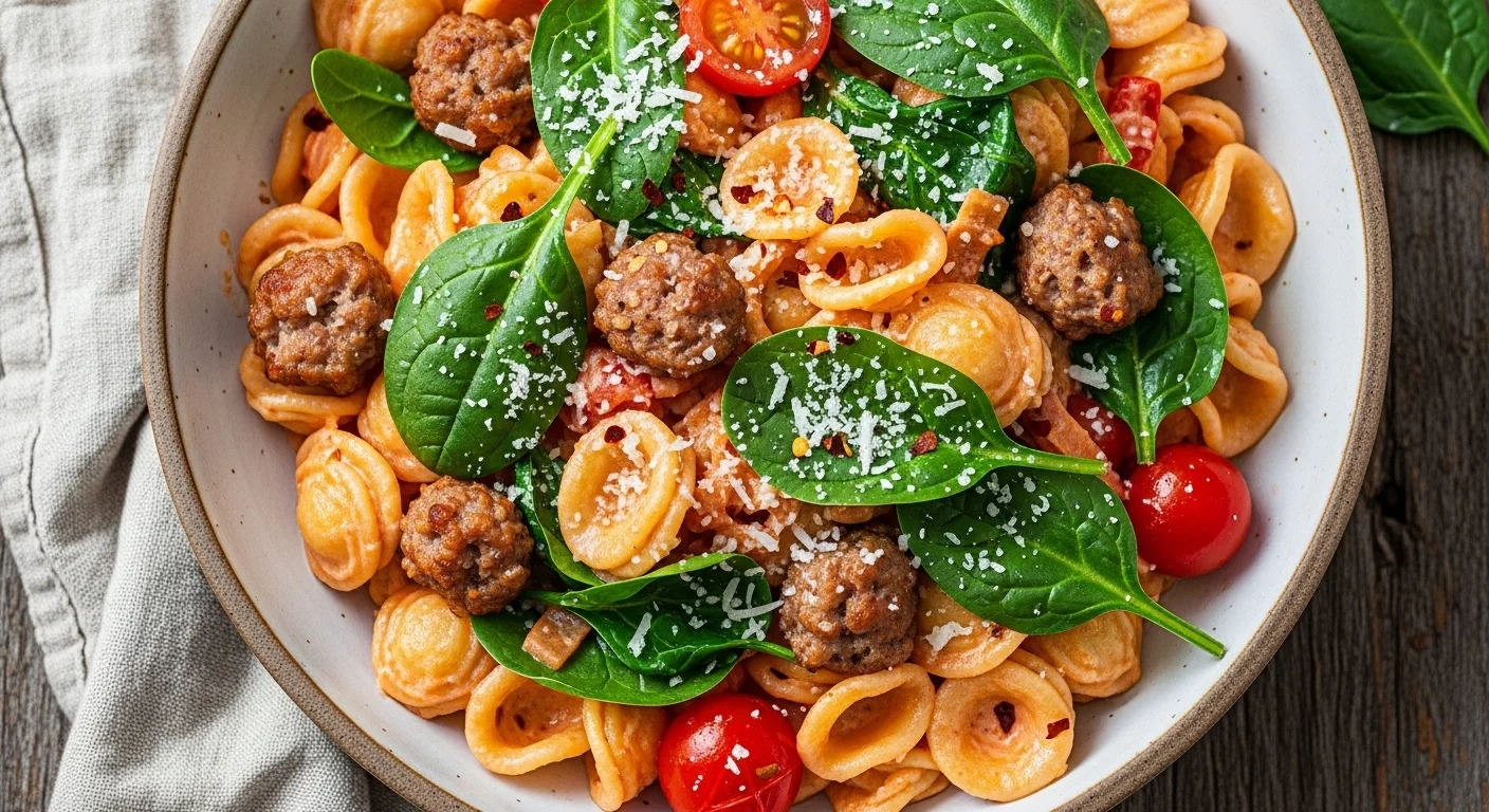 Sausage Spinach Orecchiette