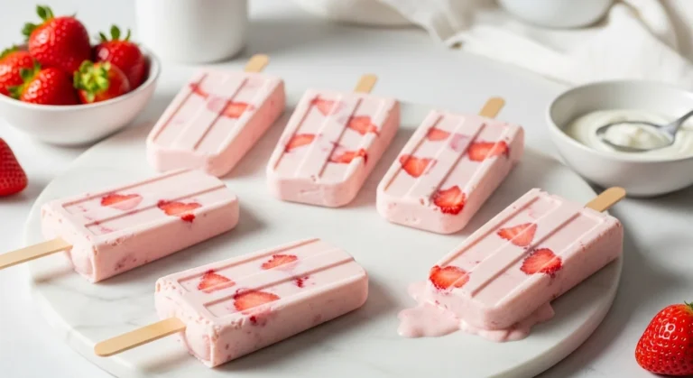 Strawberry Yogurt Popsicles