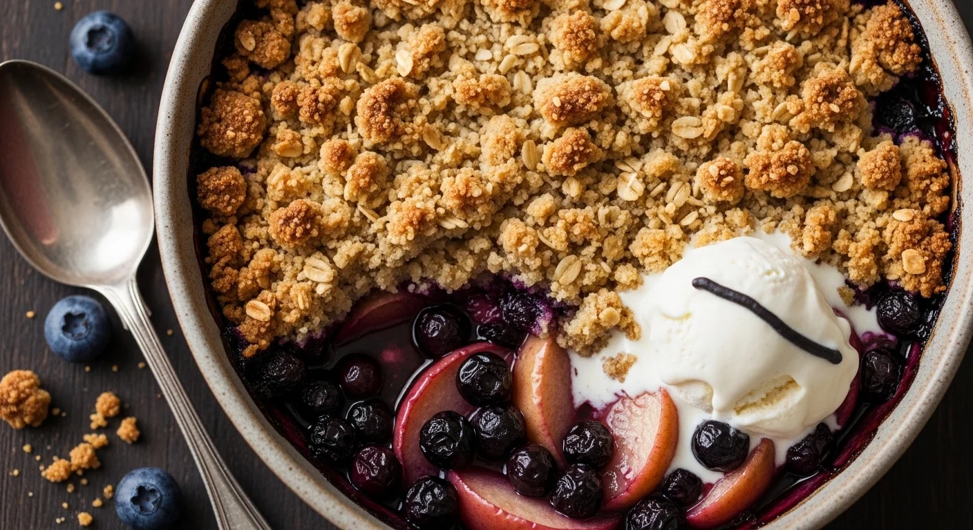 apple blueberry crumble