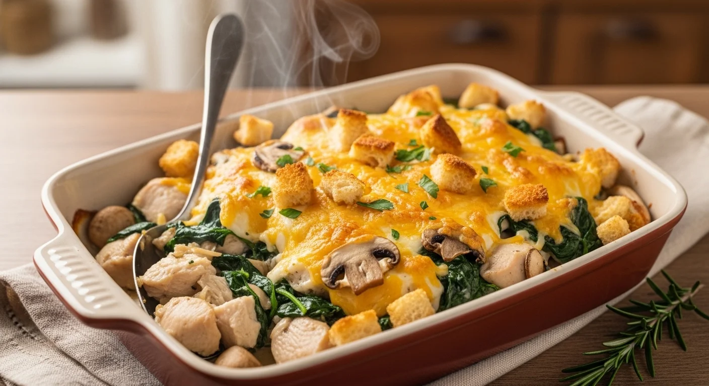 pinach Mushroom Chicken Casserole