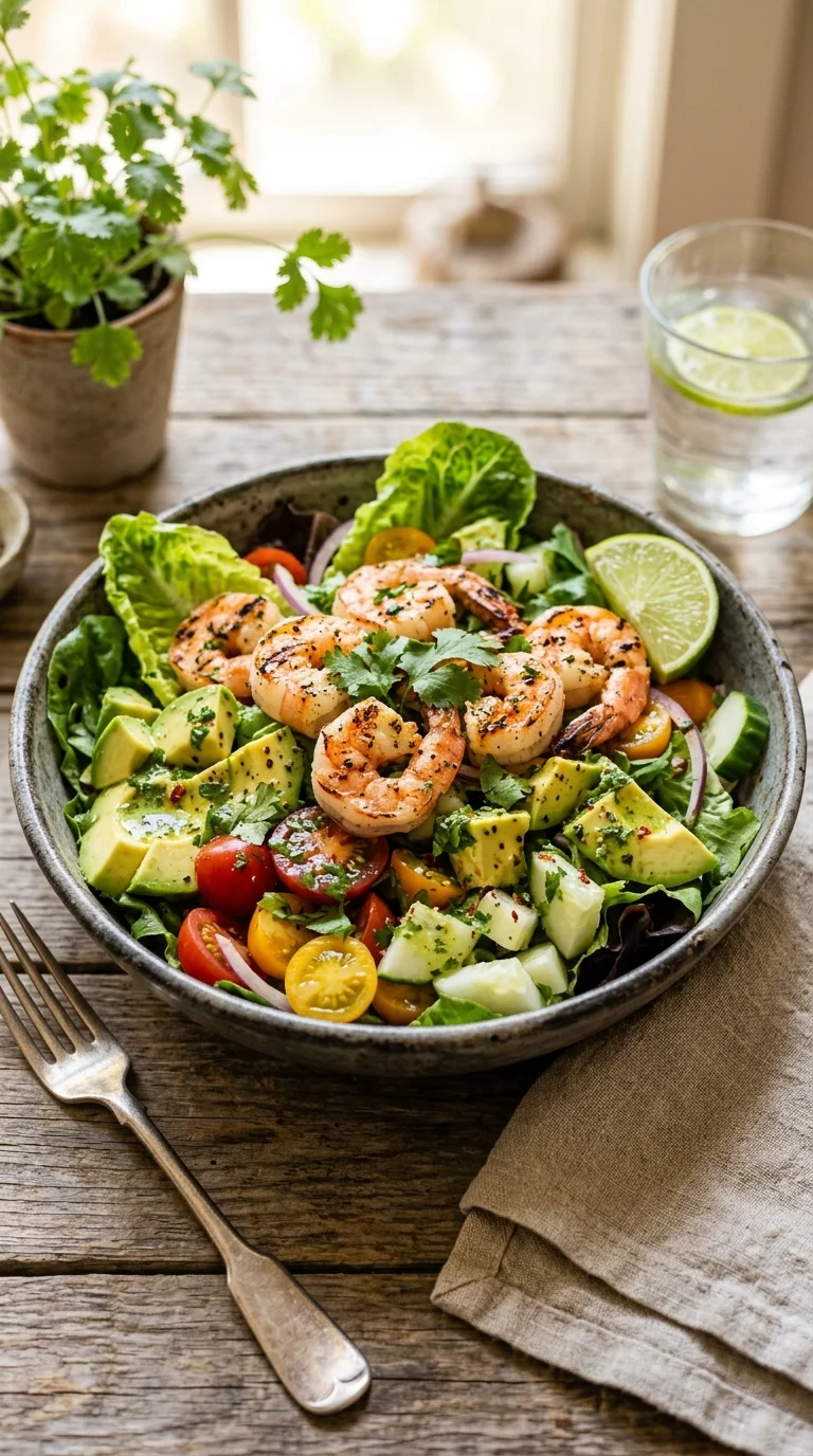 Avocado Lime Keto Shrimp Salad looks