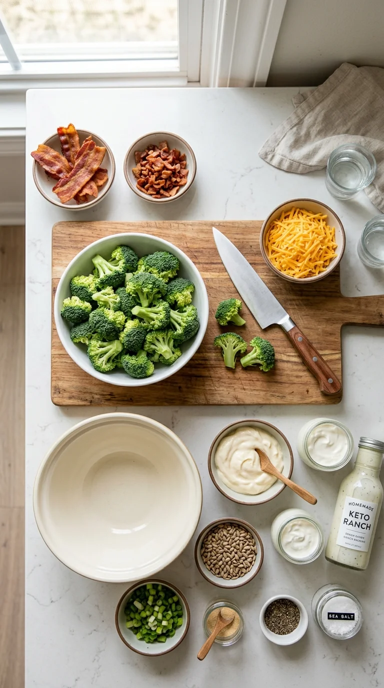 Bacon Ranch Keto Broccoli Salad Recipe cooking