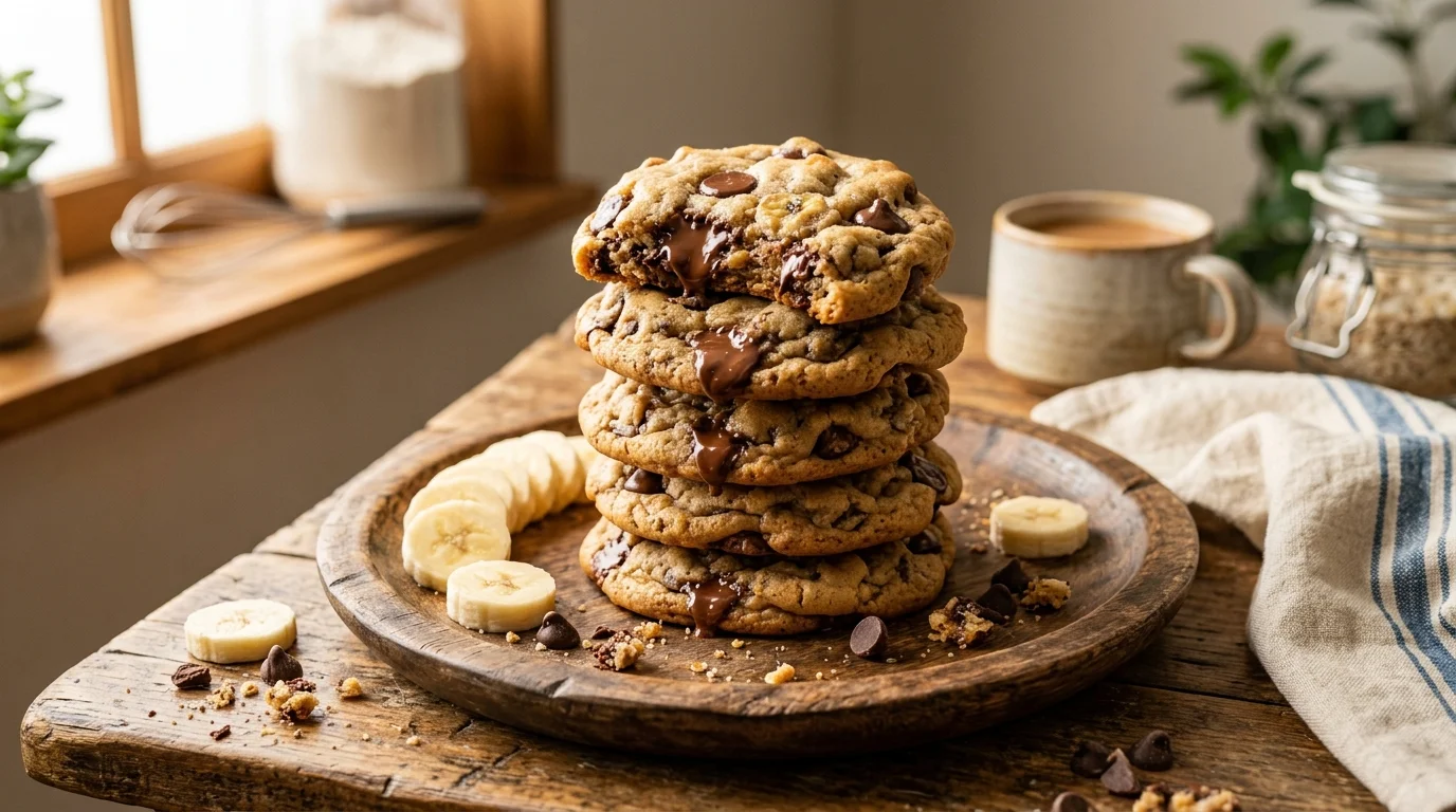 Banana Chocolate Chip Cookies