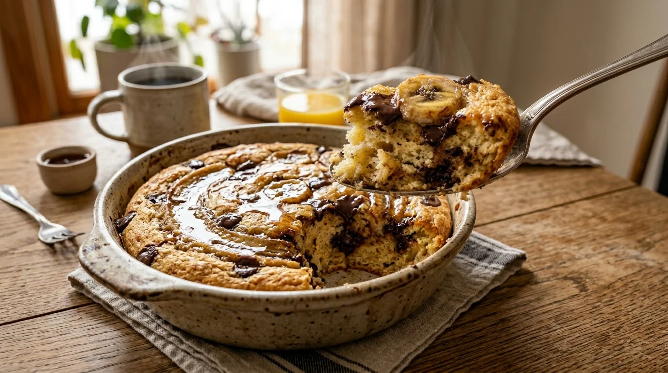 Banana Chocolate Chip Pancake Bake