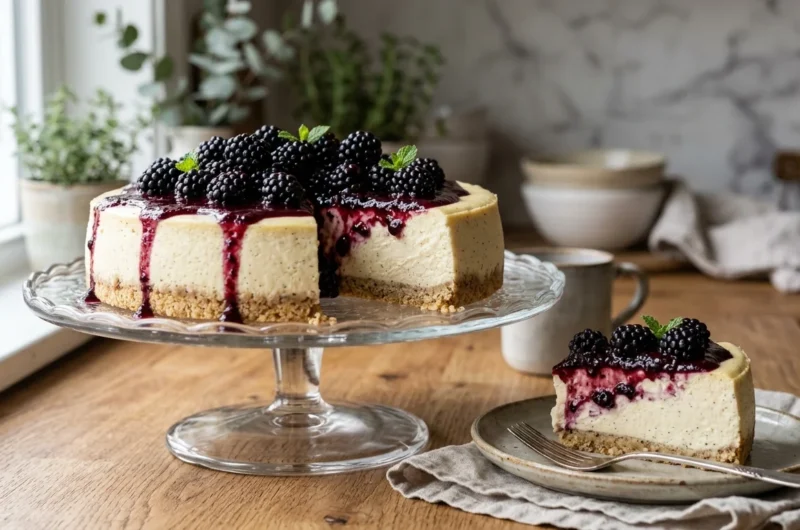 Blackberry Vanilla Keto Cheesecake