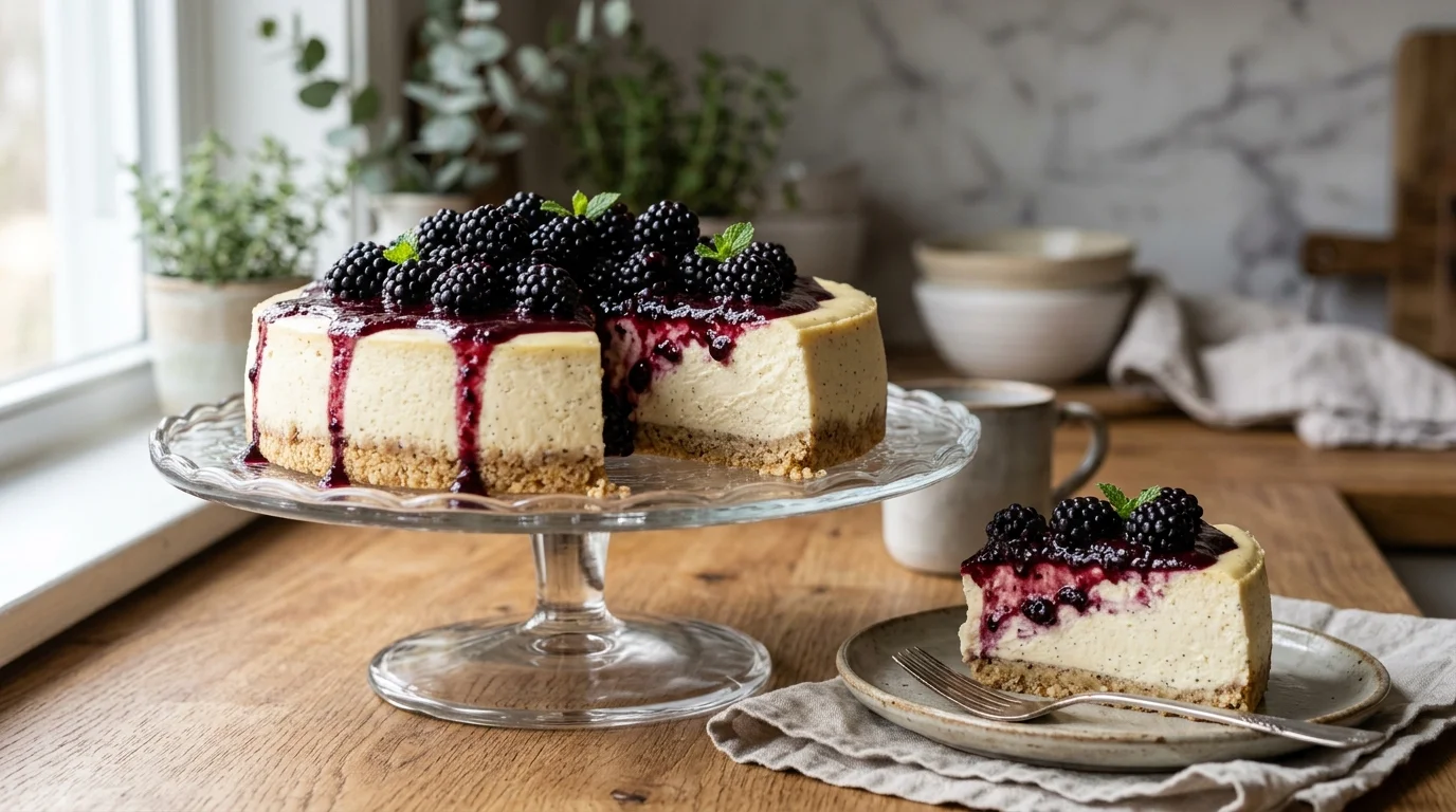 Blackberry Vanilla Keto Cheesecake