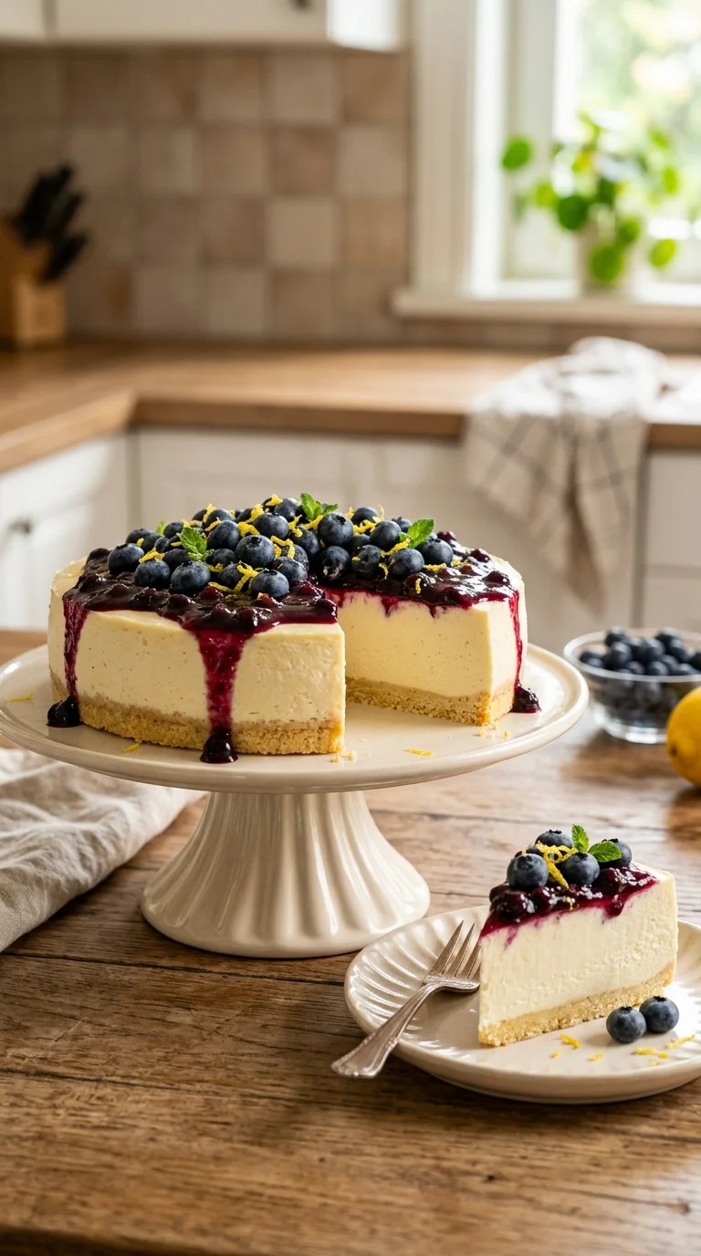 Blueberry Lemon Keto Cheesecake Recipe looks