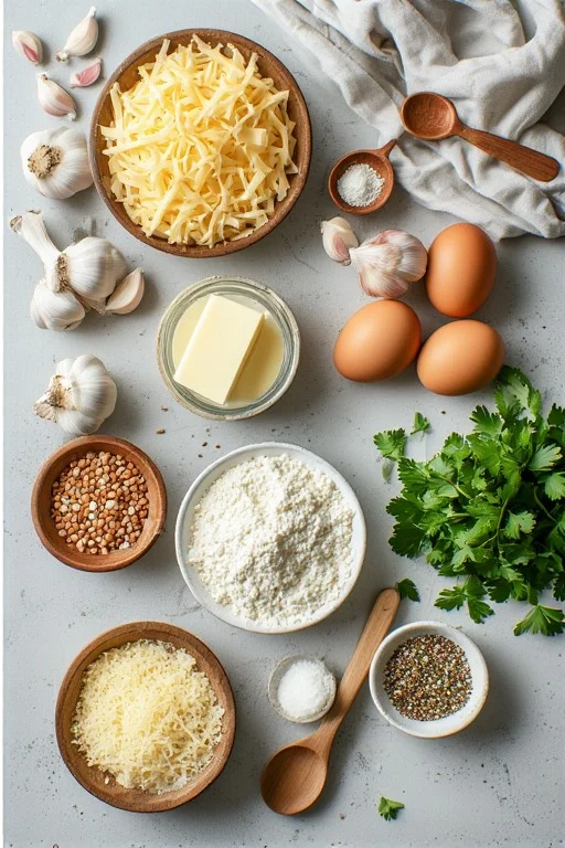 Cheesy Garlic Keto Bread Recipe ingredients