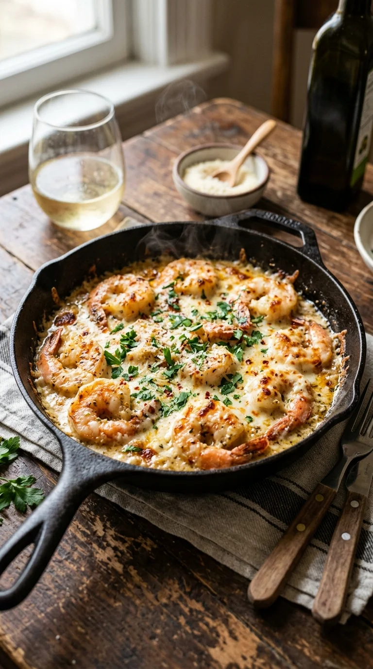 Cheesy Garlic Parmesan Keto Shrimp looks