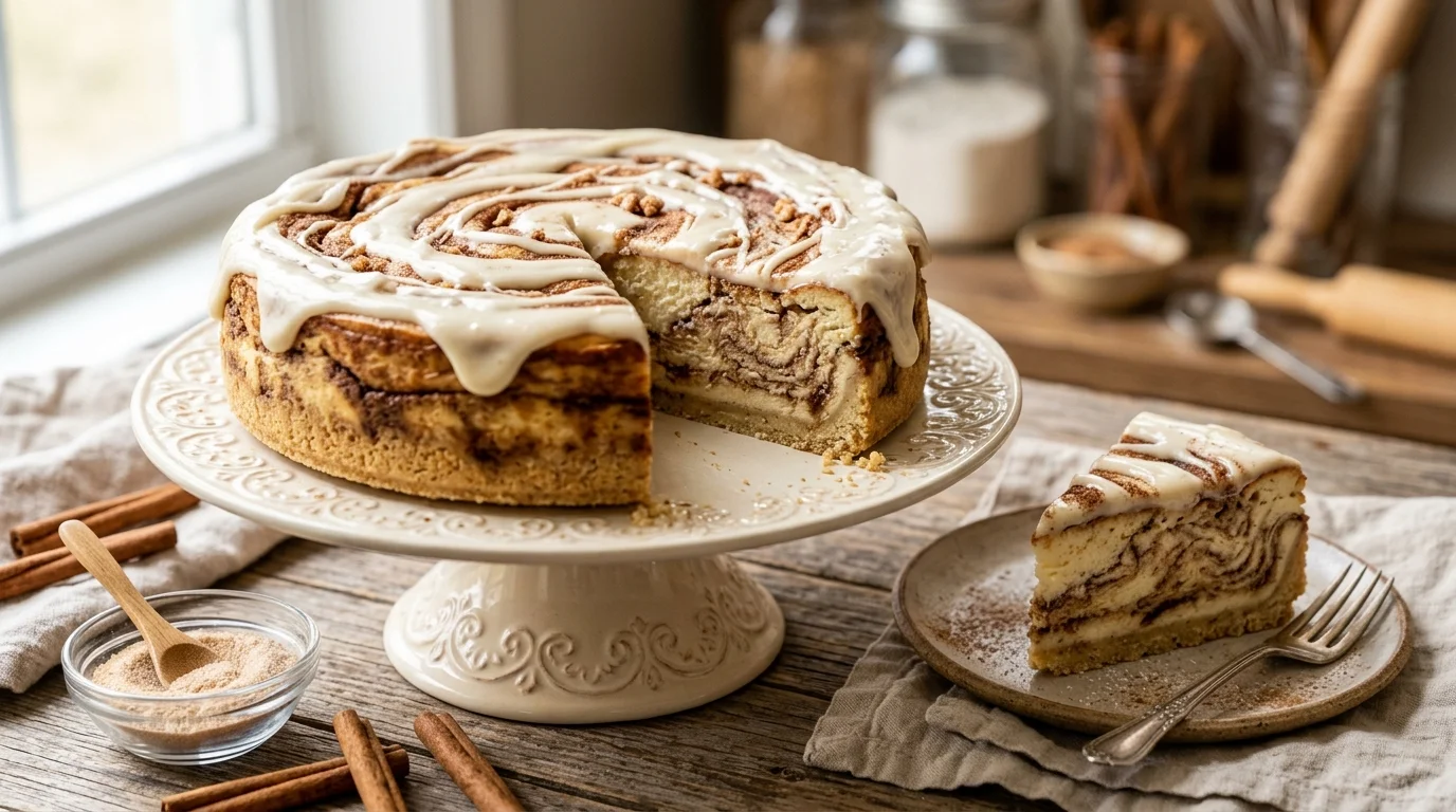 Cinnamon Roll Keto Cheesecake Recipe