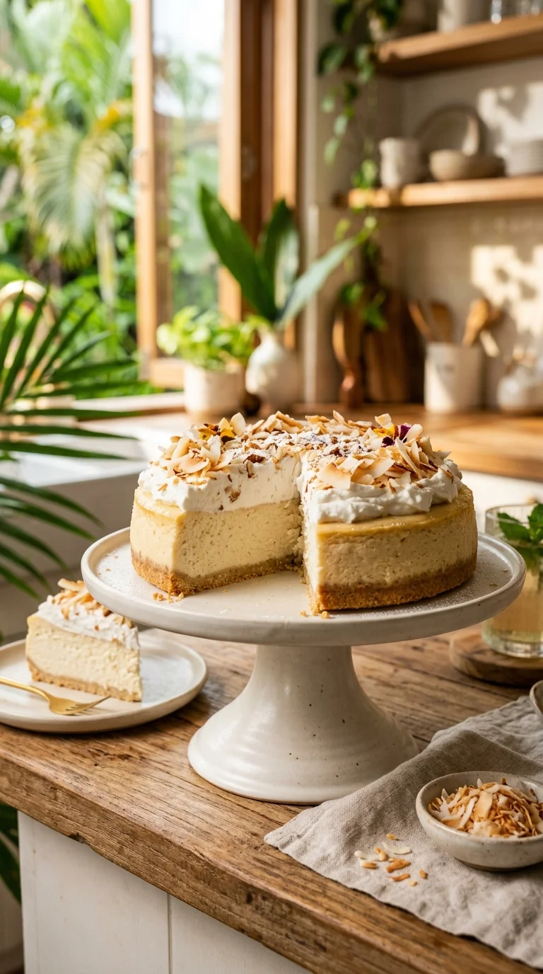 Coconut Cream Keto Cheesecake Recipe looks