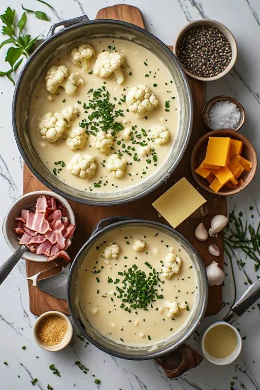 Creamy Cauliflower Soup with Bacon